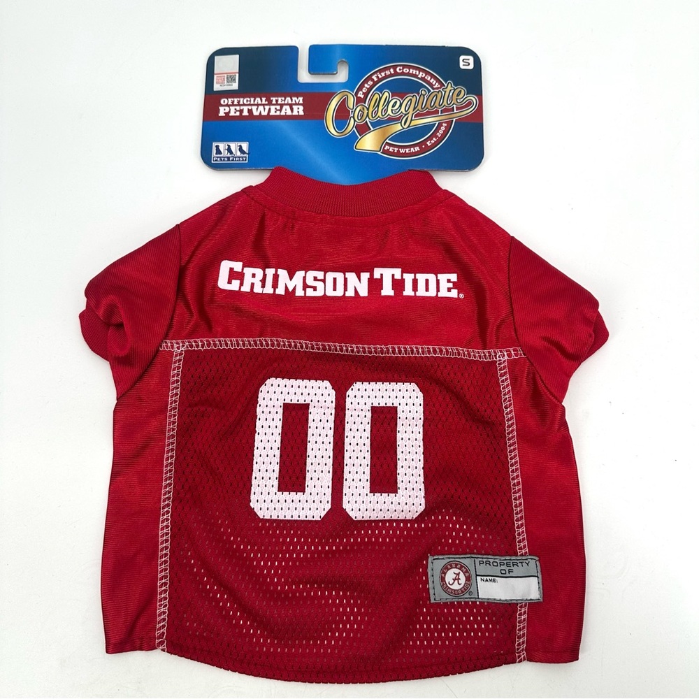 Dog Jersey Alabama Crimson Tide Collegiate Petwear Red White Size Small Pet
